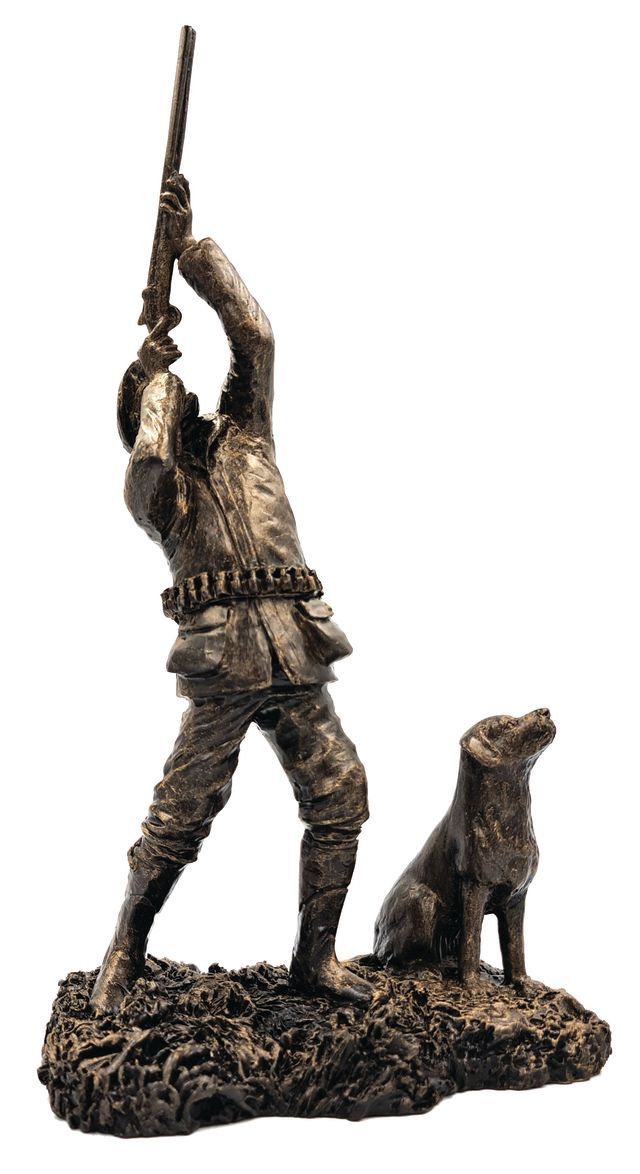 Bisley Patina Bronze Sculpture Medium Highbird with Labrador