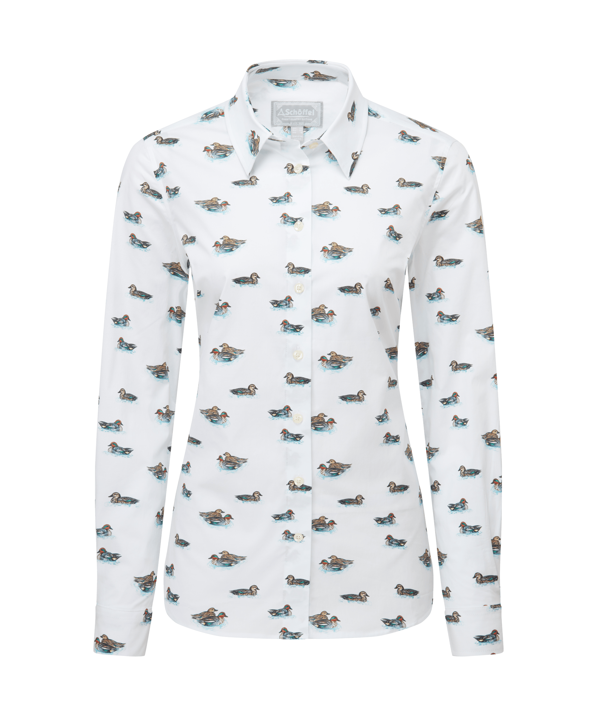Schoffel Norfolk Shirt Teal Print