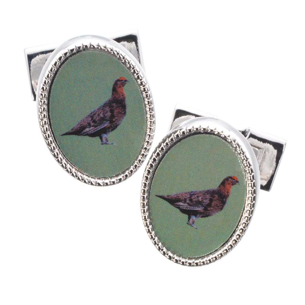 Laksen Enamel Grouse Cufflinks