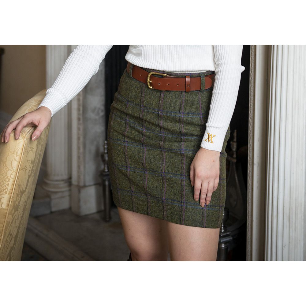 Vantage Atelier Henrietta Tweed Skirt VA Houndstooth