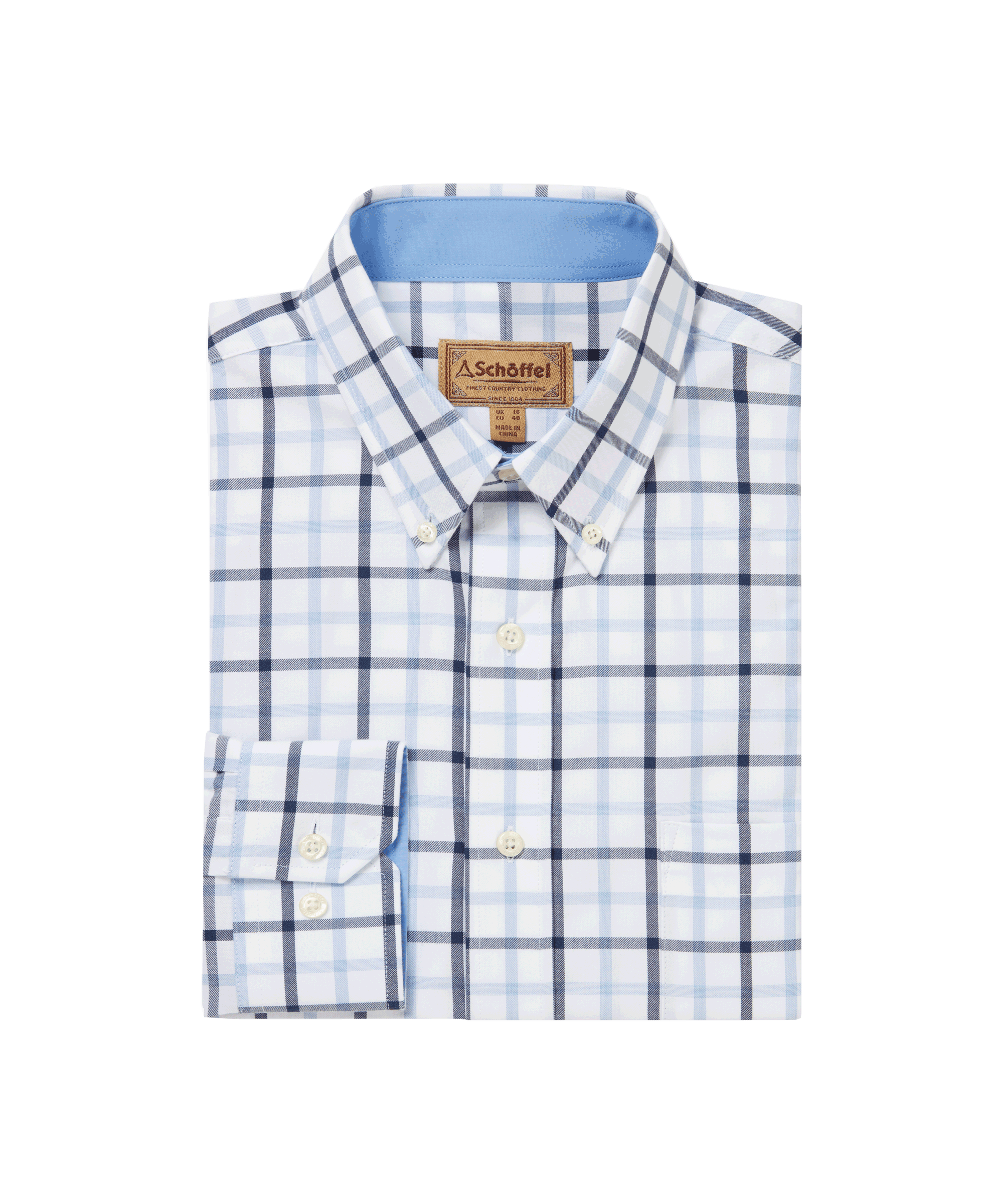 Schoffel Brancaster Classic Shirt Imperial Blue Check