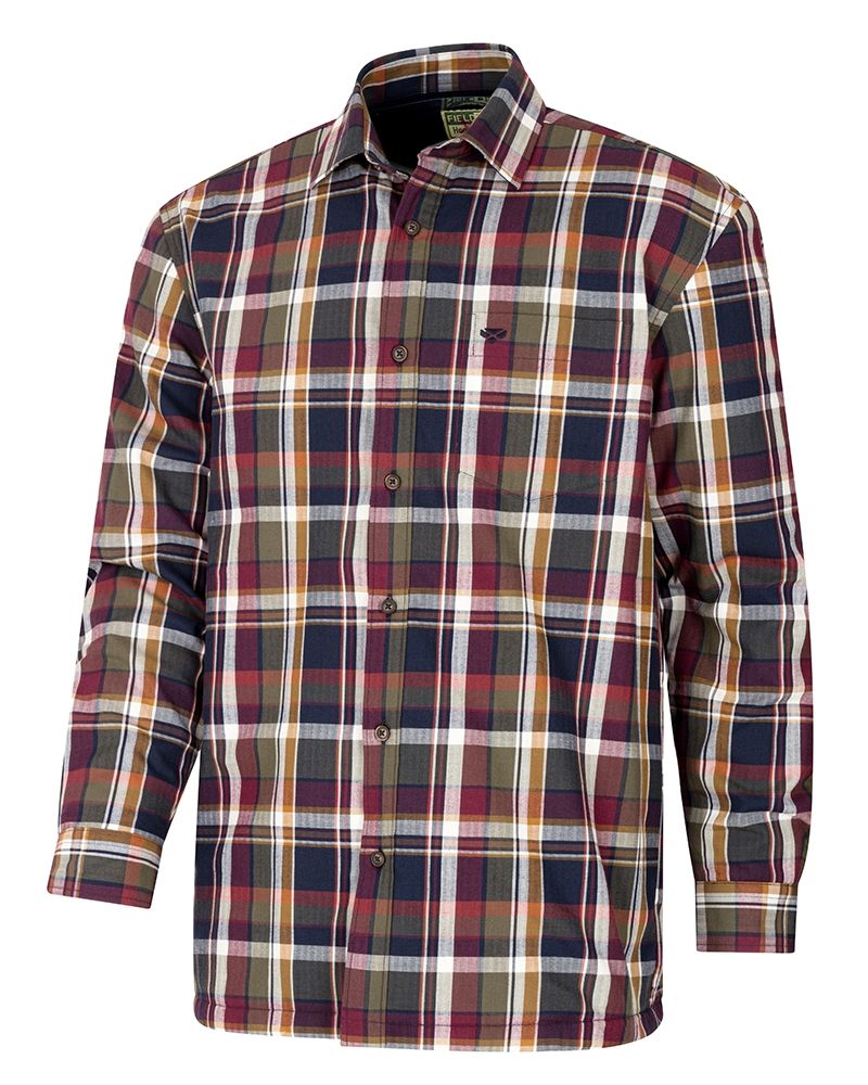 Hoggs Arran Microfleece Lined Shirt Wine/Olive