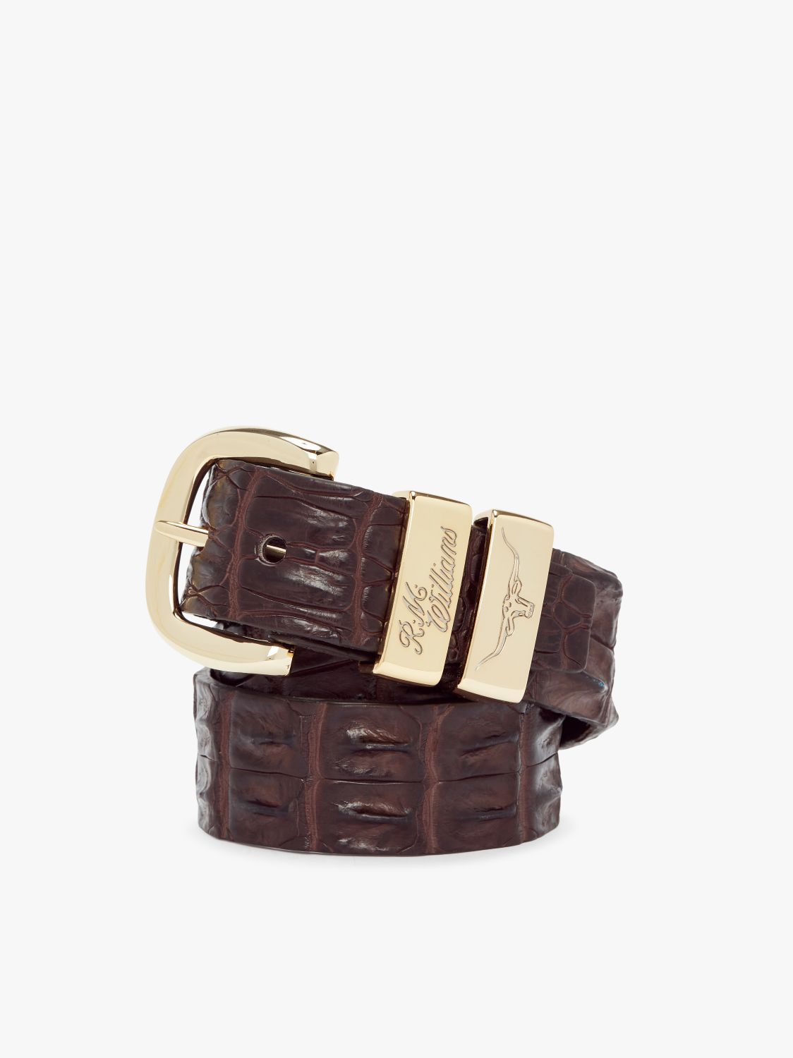 RM Williams 1 1/2 Inch Crocodile Belt Tan