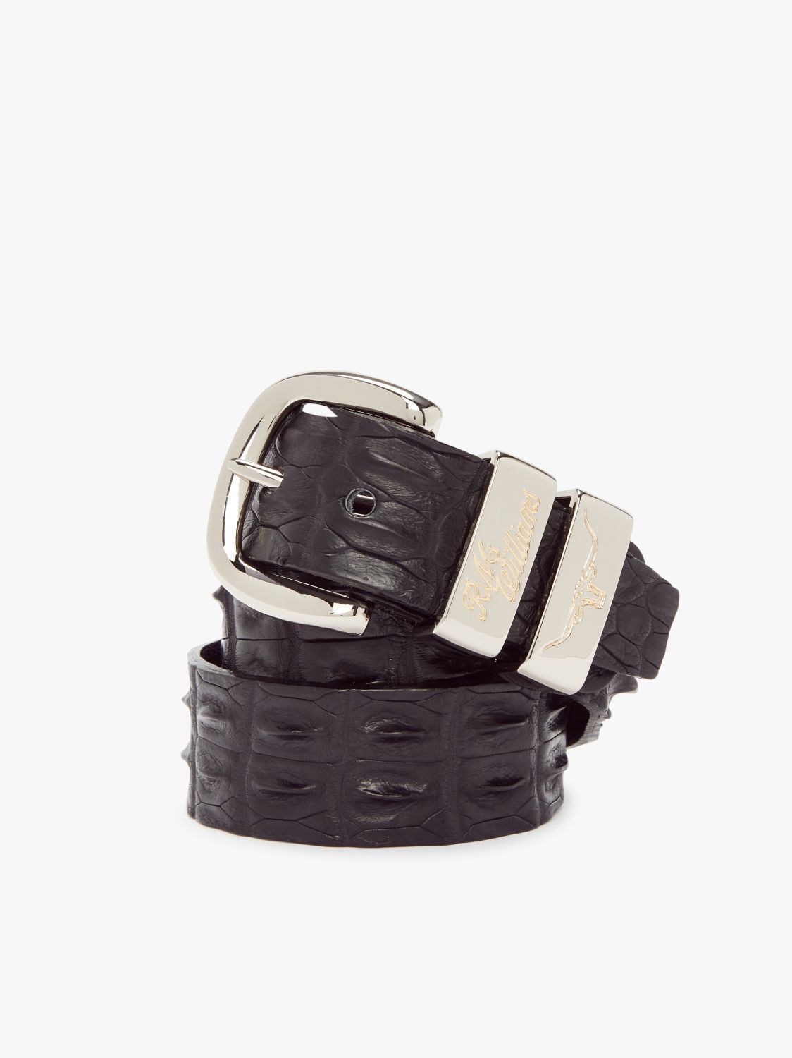RM Williams 1 1/2 Inch Crocodile Belt Black