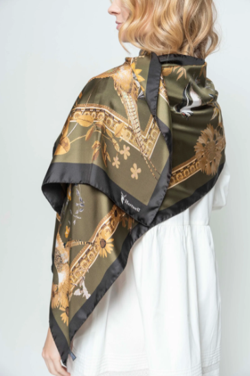 Hartwell Sabrina Silk Scarf Olive