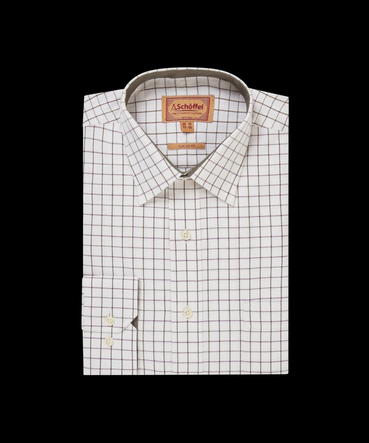 Schoffel Burnham Tattersall Classic Shirt Dark Olive
