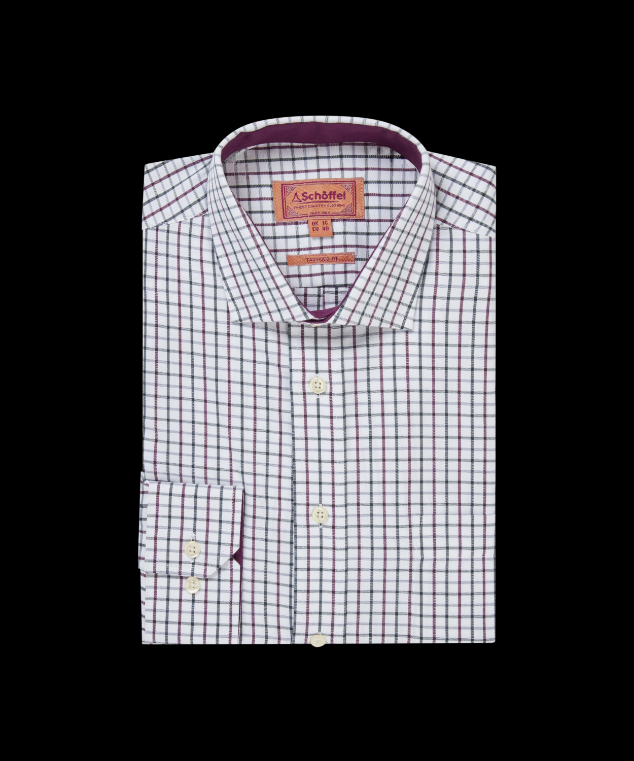 Schoffel Milton Tailored Shirt Plum/Botanical Green Check