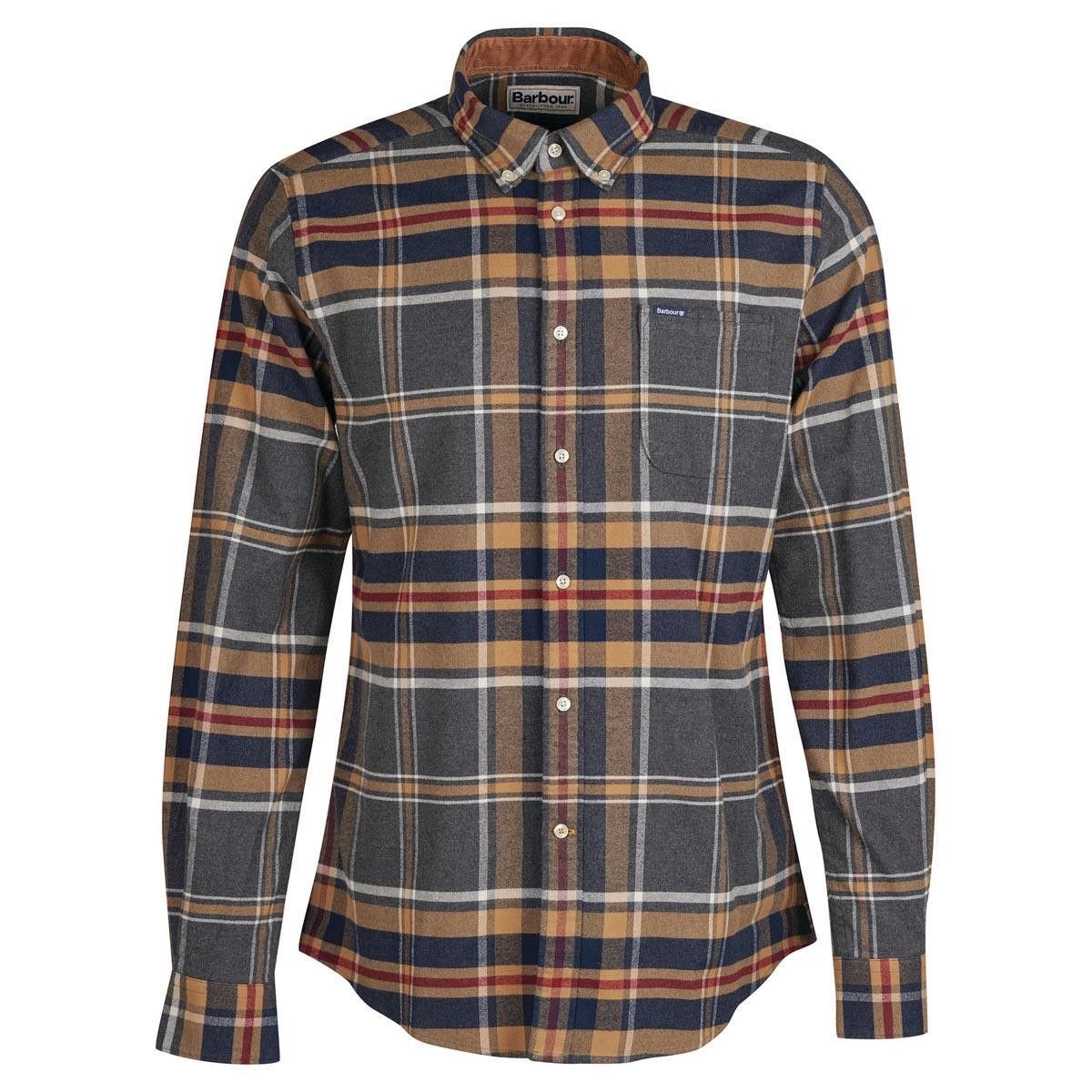 Barbour Ronan Taillored Checked Shirt Grey Marl