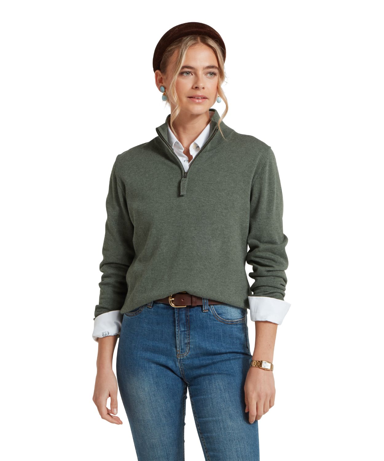 Schoffel Pima Cotton 1/4 Zip County Green