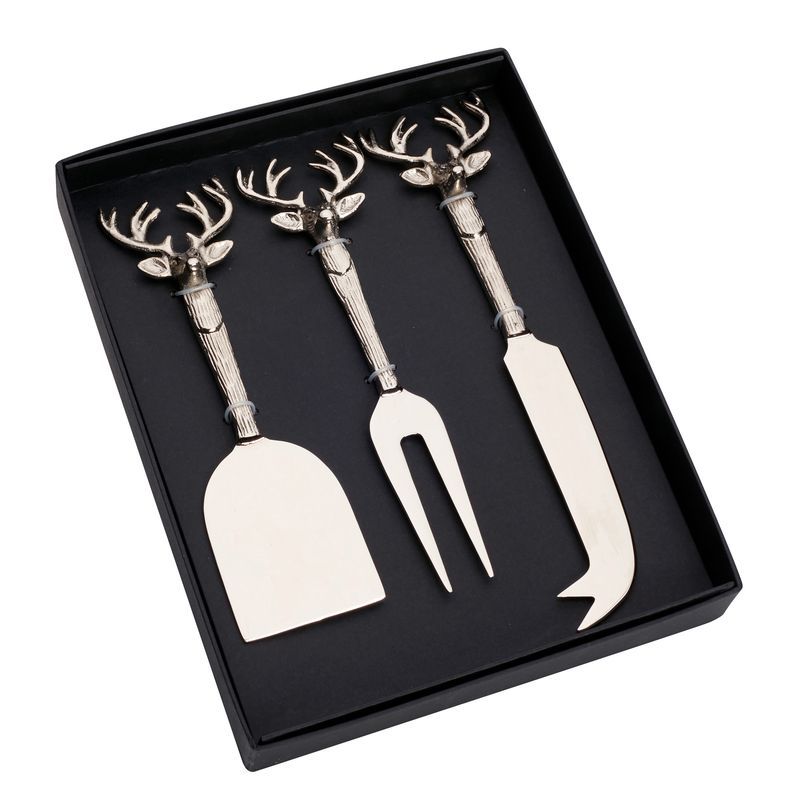 Stag 3 Piece Cheese Set Stainless Steel