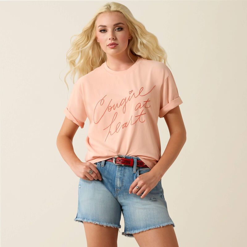 Ariat Womens Cowgirl At Heart S/S Tshirt Tropical Peach