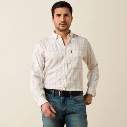 Ariat Mens Napa LS Shirt White Grey Plaid