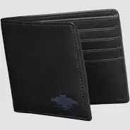 Pampeano Dinero Card Wallet Black with Jean Navy Stitching