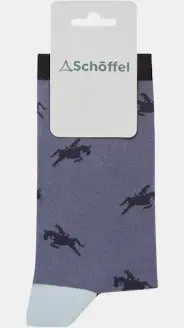 Schoffel Ladies Single Sock Navy Horse