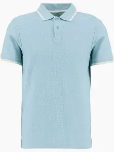 Barbour Ferriby Tailored Textured Polo Shirt Surf Blue
