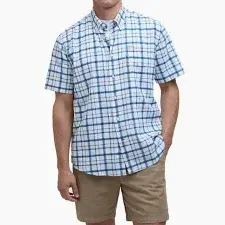 Barbour Glover S/S Linen Blend Regular Shirt Navy
