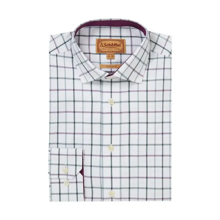 Schoffel Baconsthorpe Tailored Shirt Deep Purple Check