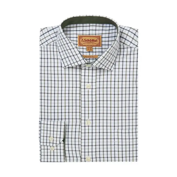 Schoffel Milton Tailored Shirt Blueberry/Dark Khaki Green