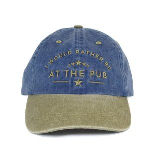 Baseball Cap “I Would Rather Be At The Pub” – Washed Blue