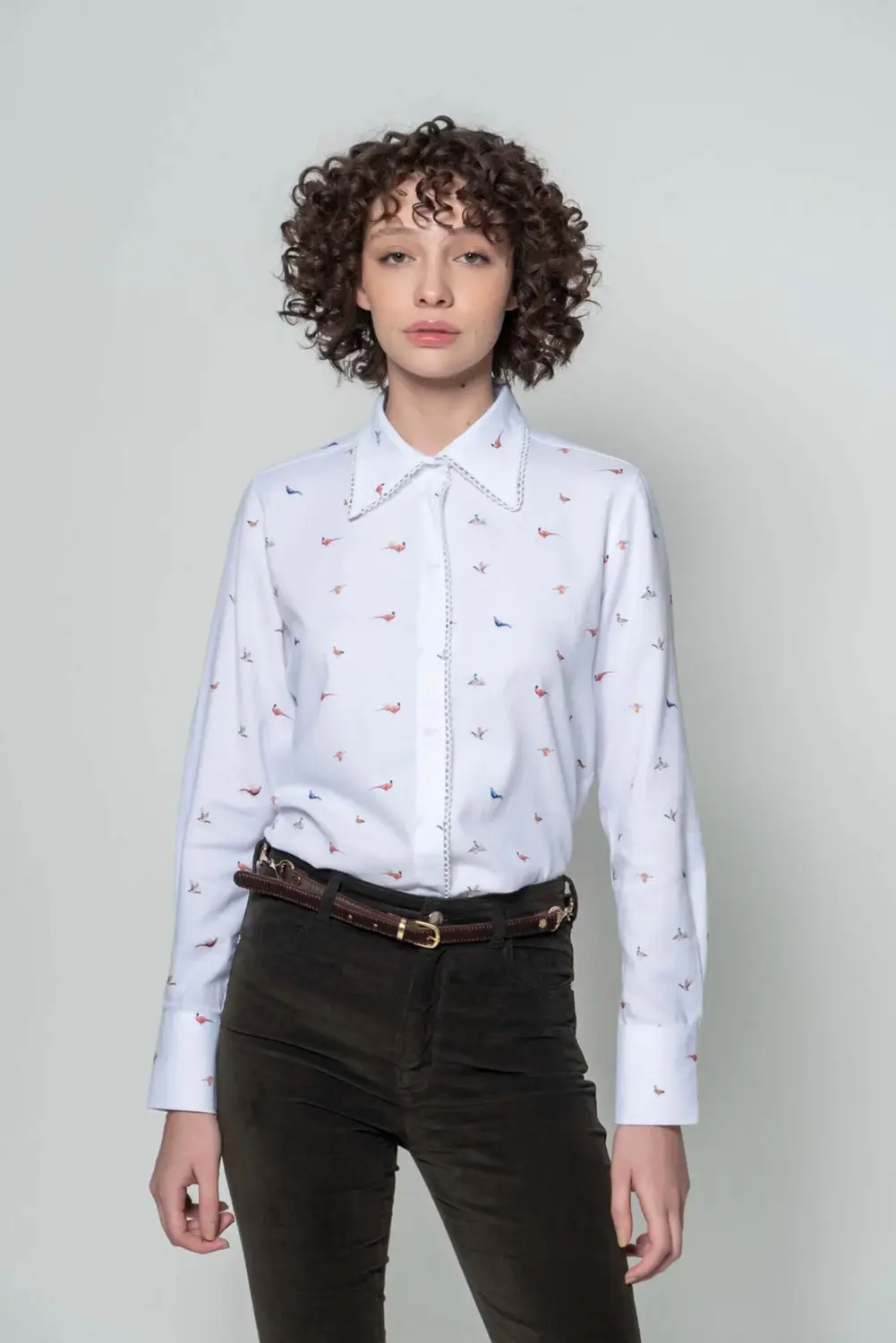 Hartwell Gigi White Small Birds Shirt