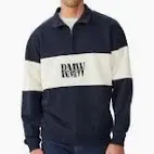 RM Williams Heritage Panel 1/4 Zip – Navy/Cream