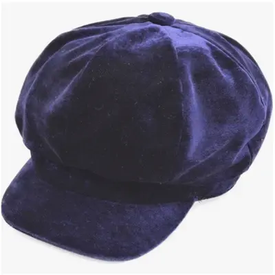 Welligogs Velvet Bakerboy Cap Midnight Blue